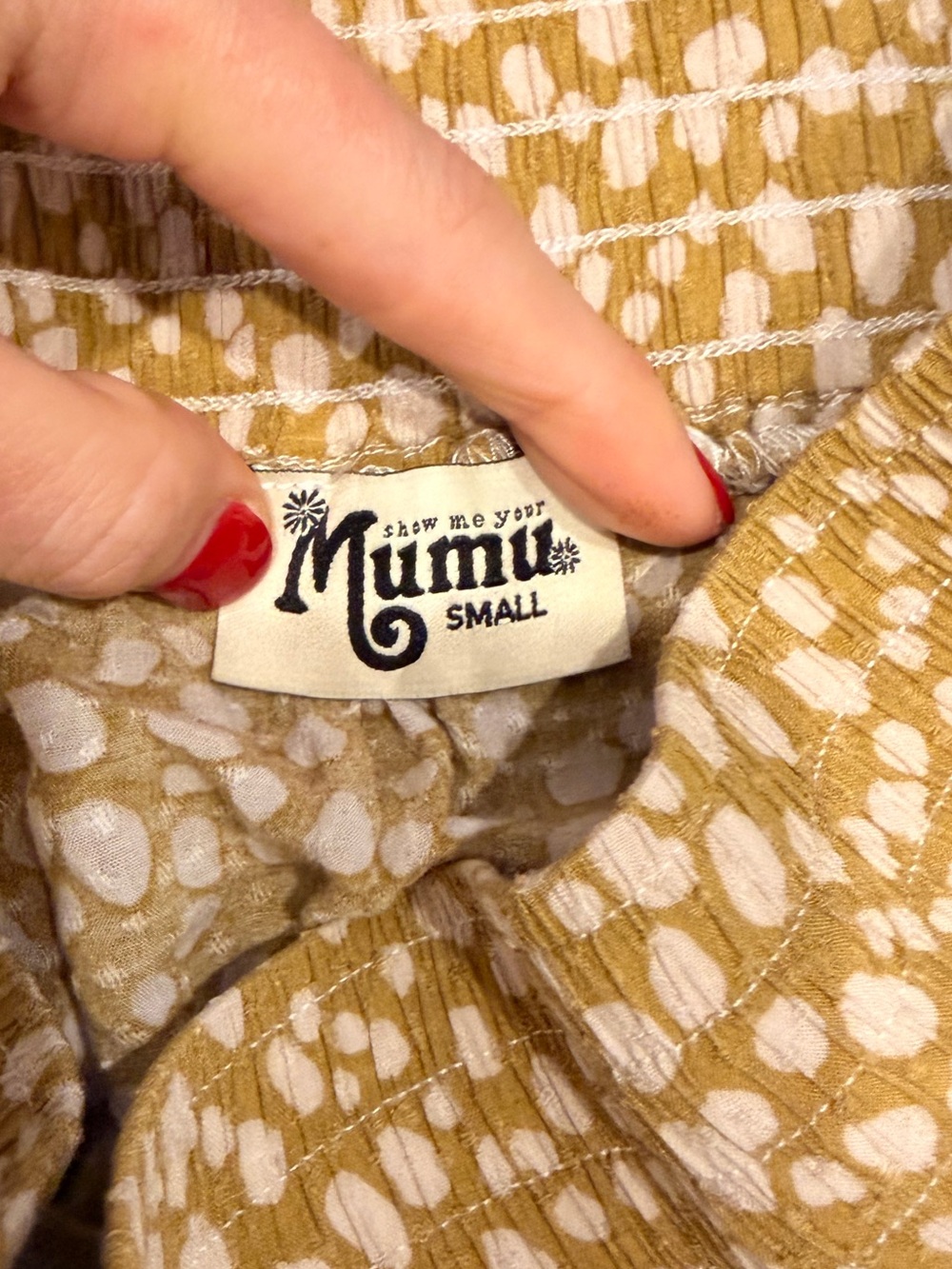 Show Me Your Mumu Midi Skirt Size Small Mustard White Abstract Print Boho - Picture 2 of 3